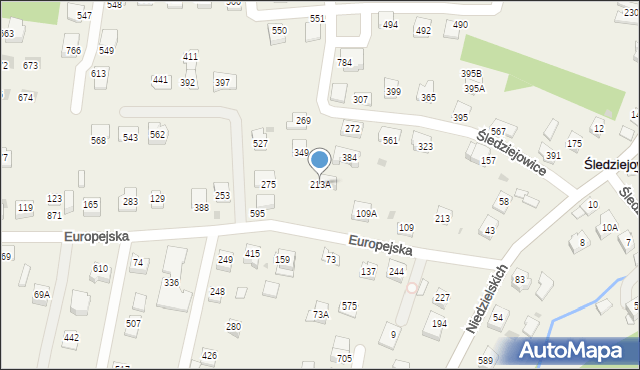 Śledziejowice, Śledziejowice, 213A, mapa Śledziejowice