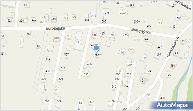 Śledziejowice, Śledziejowice, 280, mapa Śledziejowice