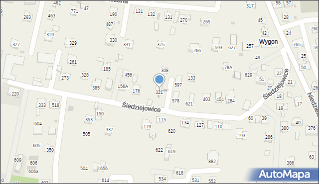 Śledziejowice, Śledziejowice, 321, mapa Śledziejowice