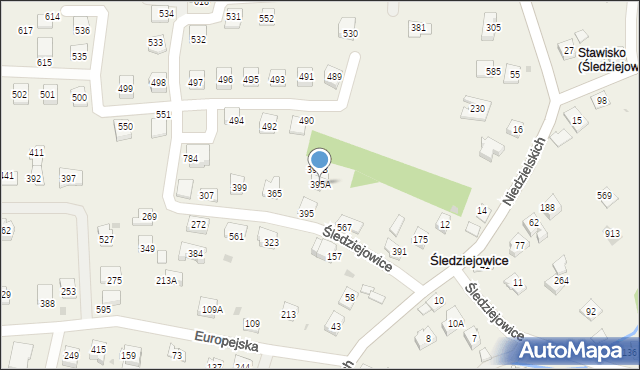 Śledziejowice, Śledziejowice, 395A, mapa Śledziejowice