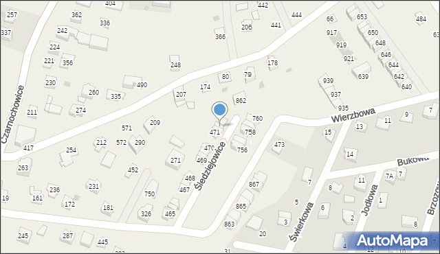 Śledziejowice, Śledziejowice, 472A, mapa Śledziejowice