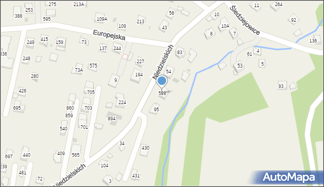 Śledziejowice, Śledziejowice, 589, mapa Śledziejowice