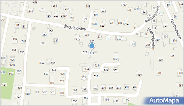 Śledziejowice, Śledziejowice, 619, mapa Śledziejowice