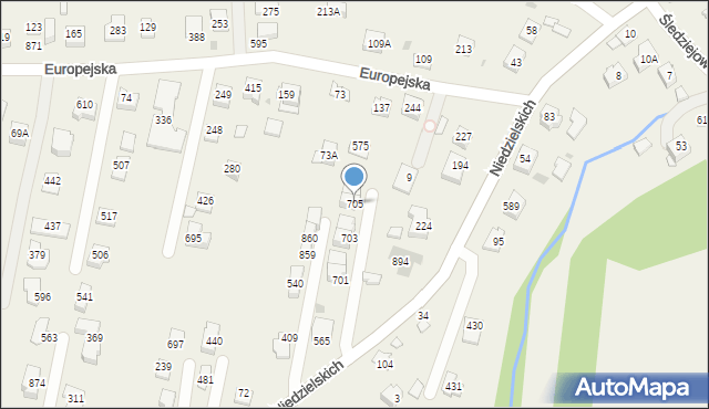 Śledziejowice, Śledziejowice, 705, mapa Śledziejowice