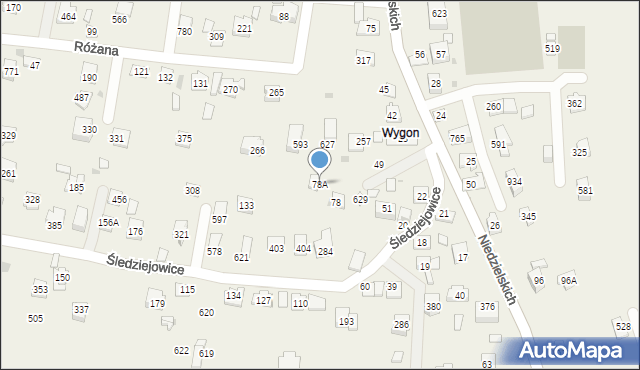 Śledziejowice, Śledziejowice, 78A, mapa Śledziejowice