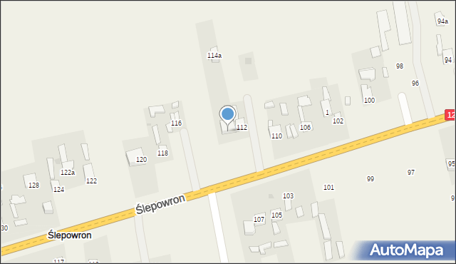 Ślepowron, Ślepowron, 114, mapa Ślepowron