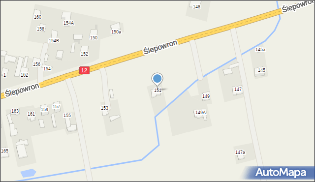 Ślepowron, Ślepowron, 151, mapa Ślepowron