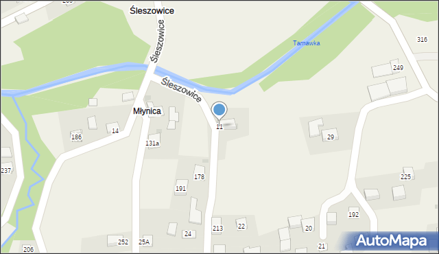 Śleszowice, Śleszowice, 11, mapa Śleszowice