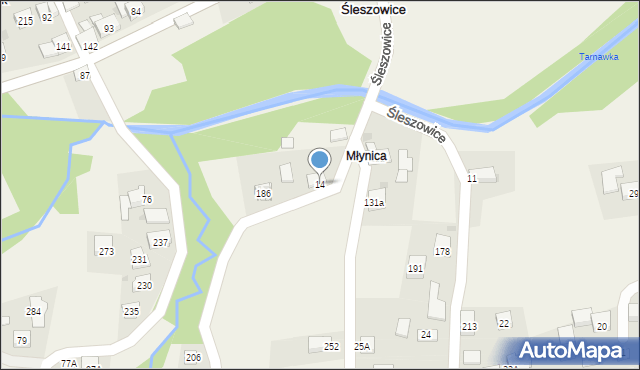 Śleszowice, Śleszowice, 14, mapa Śleszowice