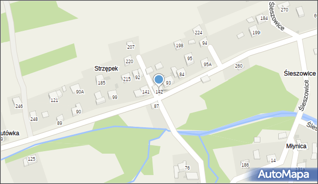 Śleszowice, Śleszowice, 142, mapa Śleszowice