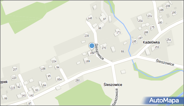 Śleszowice, Śleszowice, 184, mapa Śleszowice