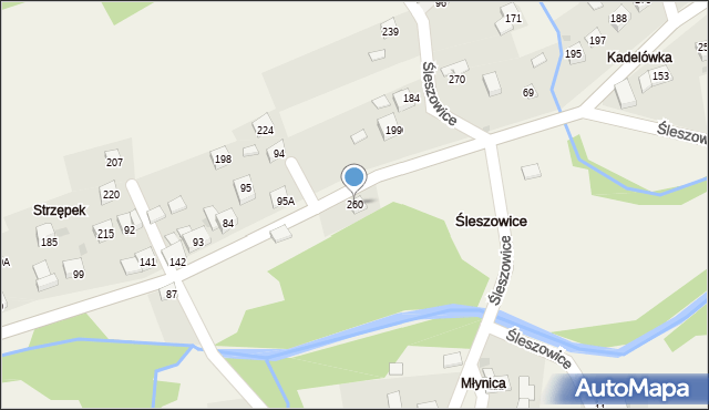 Śleszowice, Śleszowice, 260, mapa Śleszowice