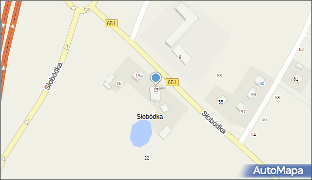 Słobódka, Słobódka, 15, mapa Słobódka