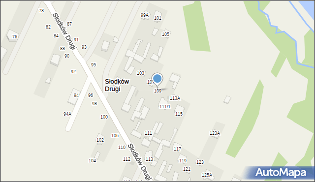 Słodków Drugi, Słodków Drugi, 109, mapa Słodków Drugi