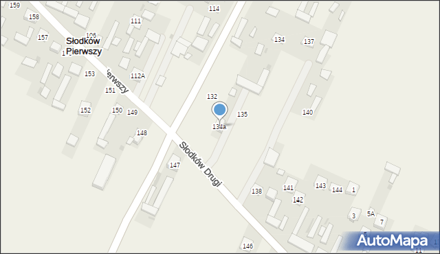 Słodków Pierwszy, Słodków Pierwszy, 134a, mapa Słodków Pierwszy