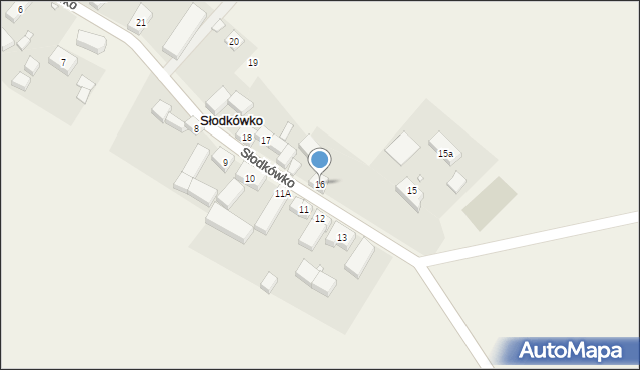 Słodkówko, Słodkówko, 16, mapa Słodkówko