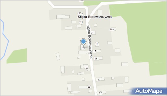 Słójka-Borowszczyzna, Słójka-Borowszczyzna, 15, mapa Słójka-Borowszczyzna