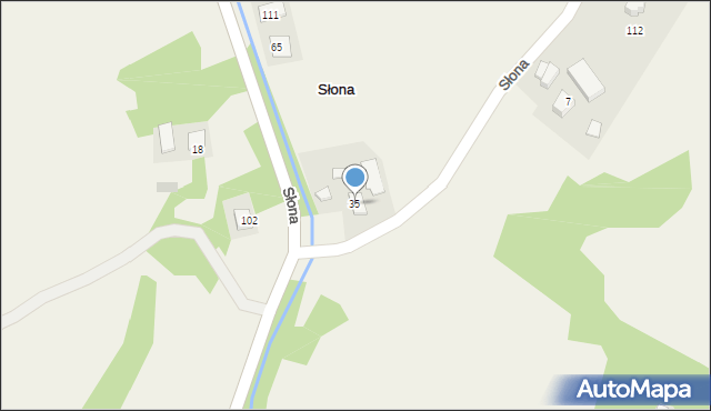 Słona, Słona, 35, mapa Słona