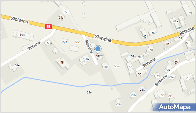 Słotwina, Słotwina, 58I, mapa Słotwina