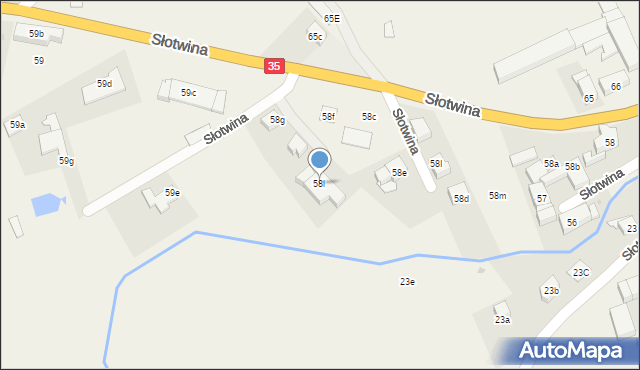 Słotwina, Słotwina, 58l, mapa Słotwina