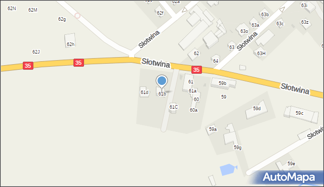 Słotwina, Słotwina, 61b, mapa Słotwina