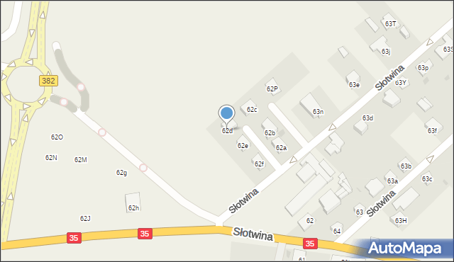 Słotwina, Słotwina, 62d, mapa Słotwina