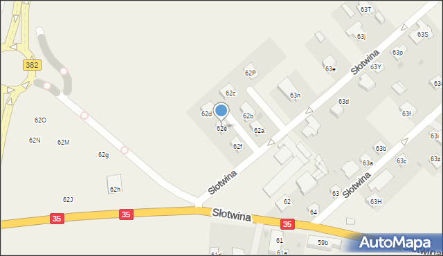 Słotwina, Słotwina, 62e, mapa Słotwina