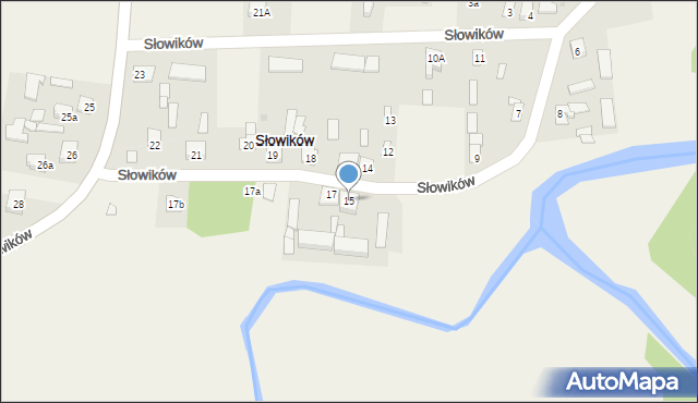 Słowików, Słowików, 15, mapa Słowików