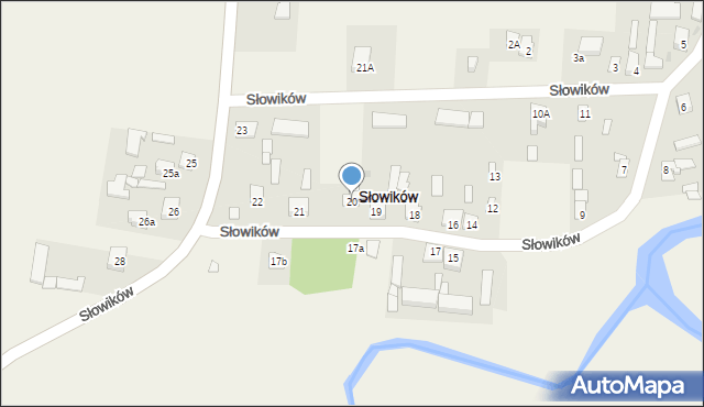 Słowików, Słowików, 20, mapa Słowików