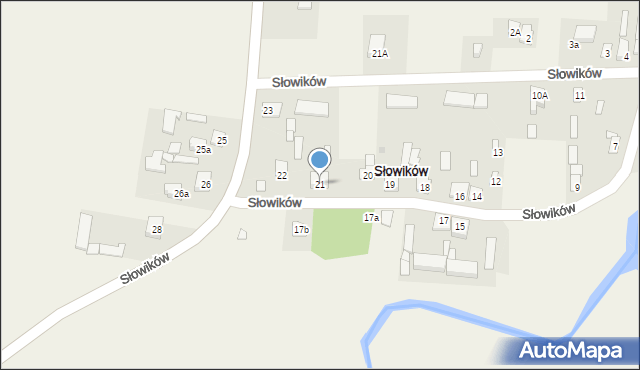 Słowików, Słowików, 21, mapa Słowików