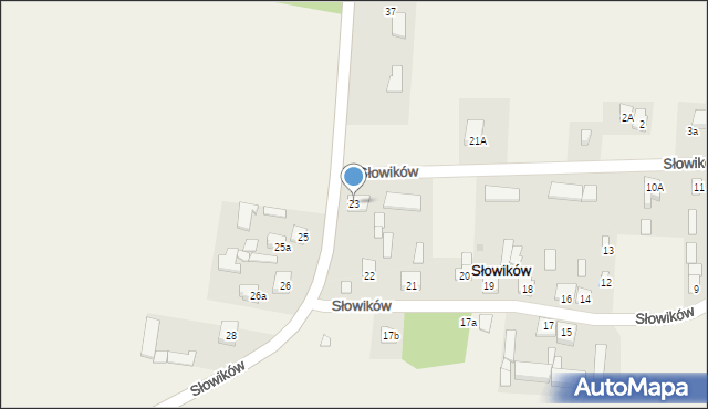 Słowików, Słowików, 23, mapa Słowików