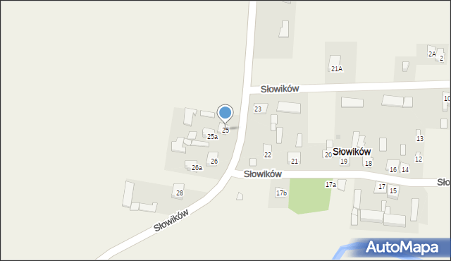 Słowików, Słowików, 25, mapa Słowików