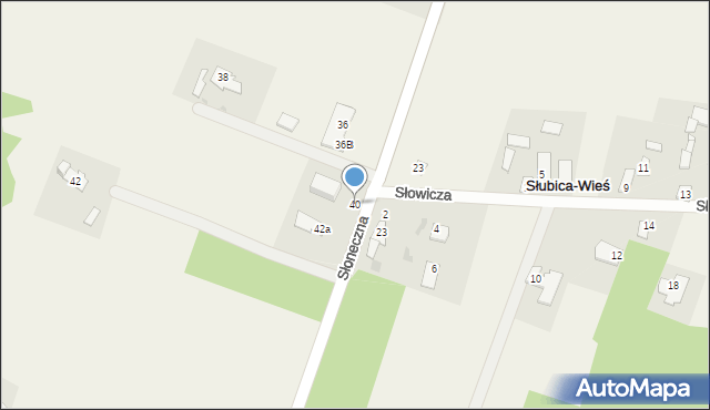 Słubica Dobra, Słoneczna, 40, mapa Słubica Dobra