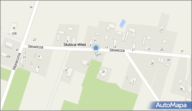 Słubica-Wieś, Słowicza, 16, mapa Słubica-Wieś