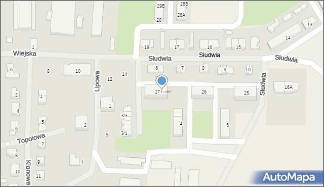 Słudwia, Słudwia, 27a, mapa Słudwia