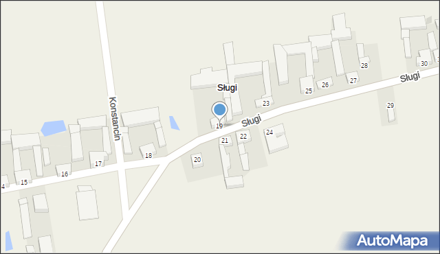 Sługi, Sługi, 19, mapa Sługi