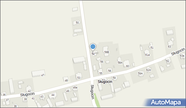 Sługocin, Sługocin, 54, mapa Sługocin