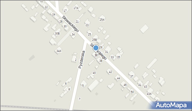 Słupca, Słowackiego Juliusza, 36, mapa Słupca