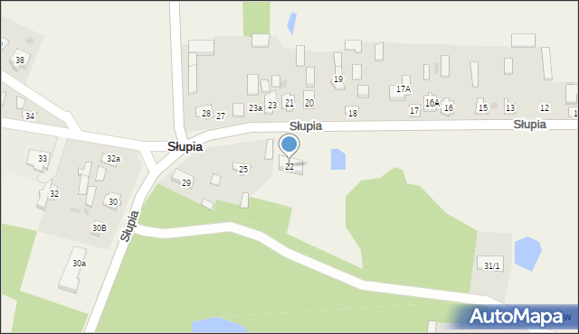 Słupia, Słupia, 22, mapa Słupia