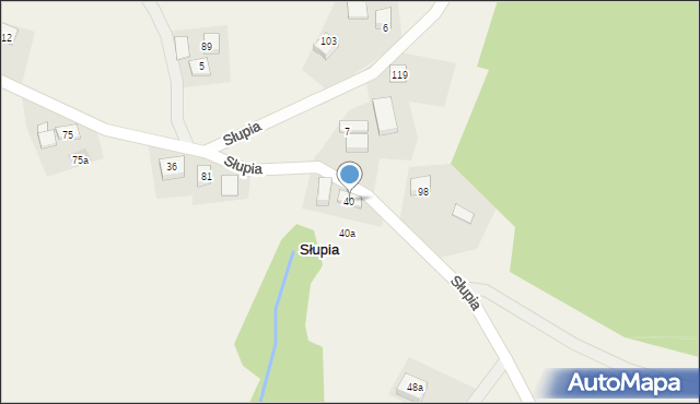 Słupia, Słupia, 40, mapa Słupia