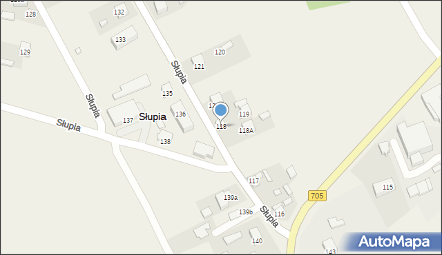 Słupia, Słupia, 118, mapa Słupia