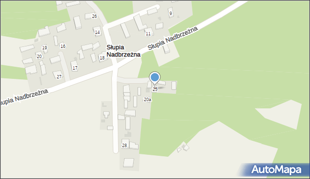 Słupia Nadbrzeżna-Kolonia, Słupia Nadbrzeżna-Kolonia, 25, mapa Słupia Nadbrzeżna-Kolonia