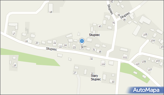 Słupiec, Słupiec, 28, mapa Słupiec