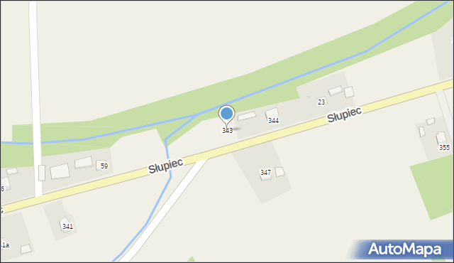 Słupiec, Słupiec, 343, mapa Słupiec