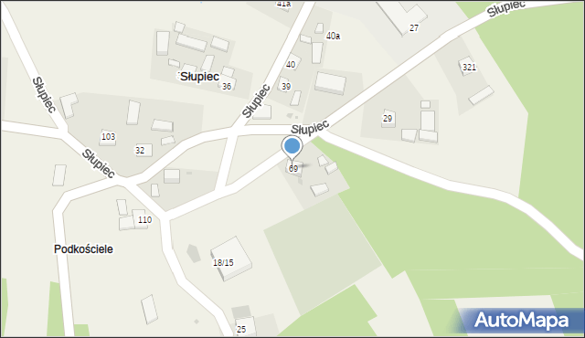 Słupiec, Słupiec, 69, mapa Słupiec