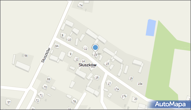 Słuszków, Słuszków, 13, mapa Słuszków