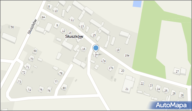 Słuszków, Słuszków, 17, mapa Słuszków