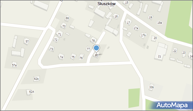 Słuszków, Słuszków, 80, mapa Słuszków