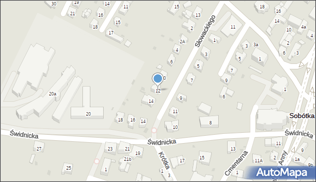 Sobótka, Słowackiego Juliusza, 12, mapa Sobótka