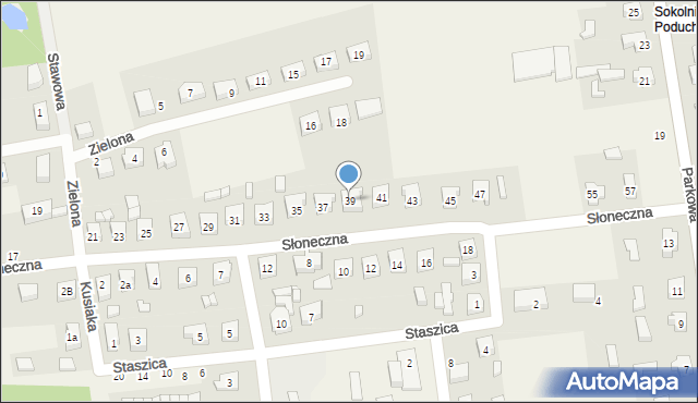 Sokolniki, Słoneczna, 39, mapa Sokolniki